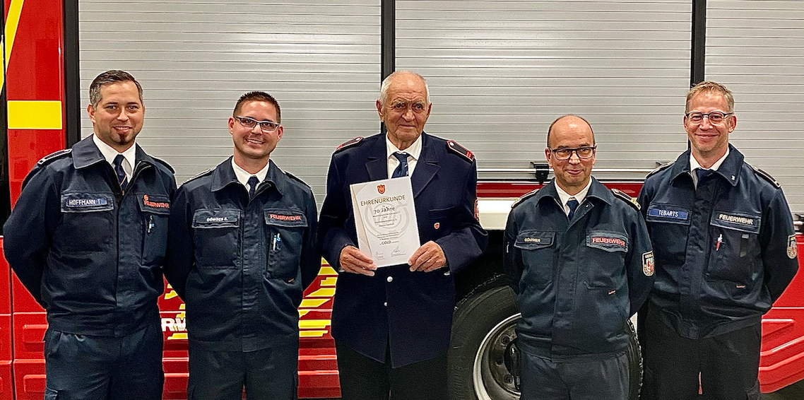 Günther Dahlhoff 70 Jahre bei der Feuerwehr